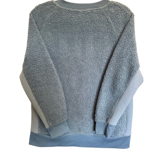 Varley Oakden Pullover Sweatshirt Oversized Fleece Sherpa Teddy Blue Size Small - Picture 10 of 14